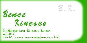 bence kincses business card